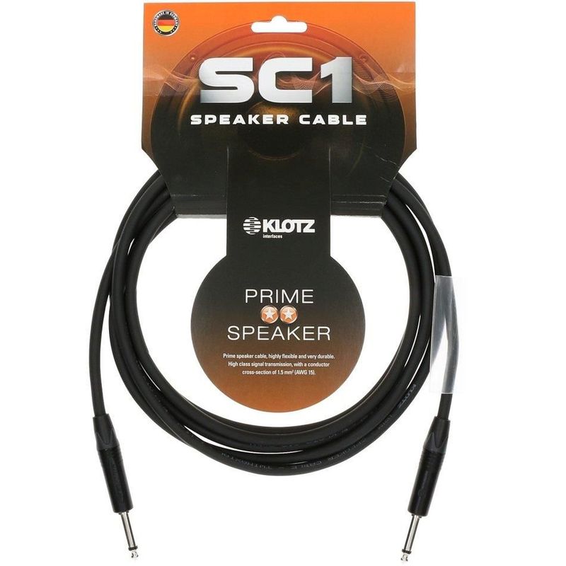 Klotz SC1-PP prime speaker cable 2 x 1,5 Neutrik jacks 1m