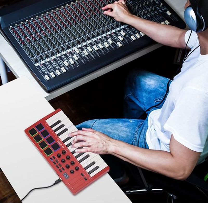 M-vave SMK-25 bluetooth midi-keyboard red