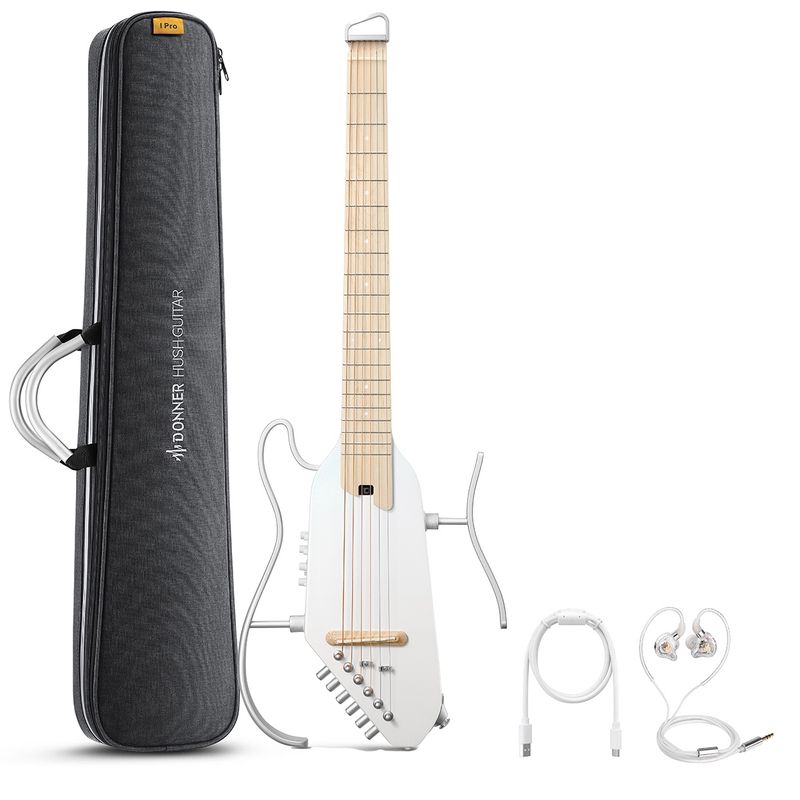 Donner HUSH-I PRO silent gitar white 