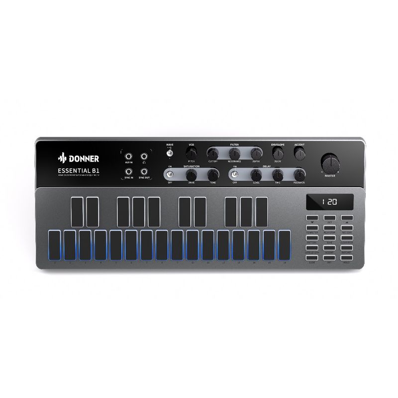 Donner Essential B1 analog bass-synthesizer og sekvenser  