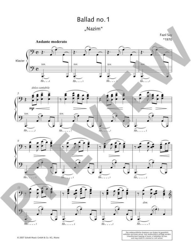 Fazil Say - 3 Ballads