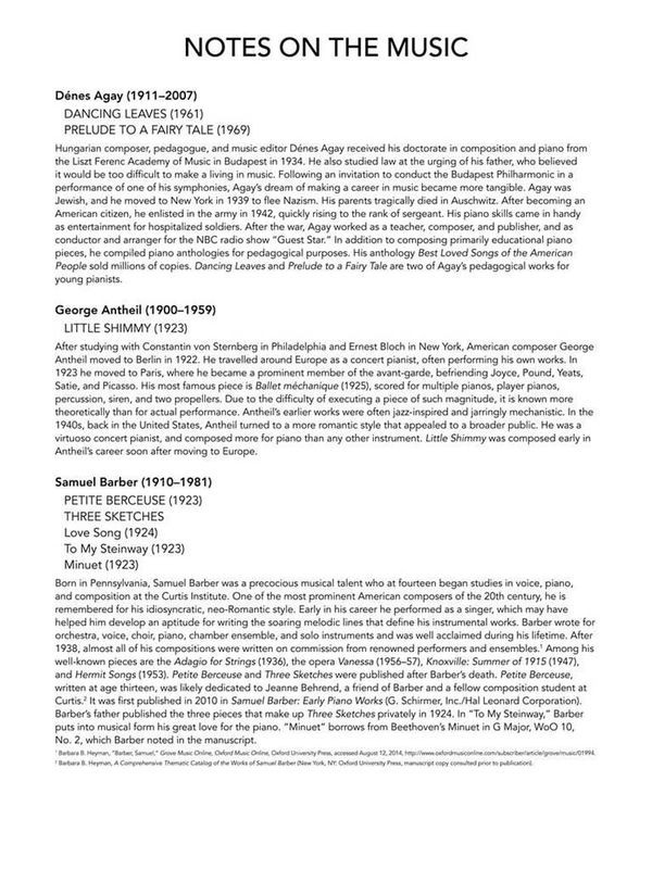 20th Century American Composers - Intermed. Level