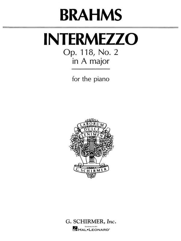 Johannes Brahms - Intermezzo in A Major, Op. 118, No. 2