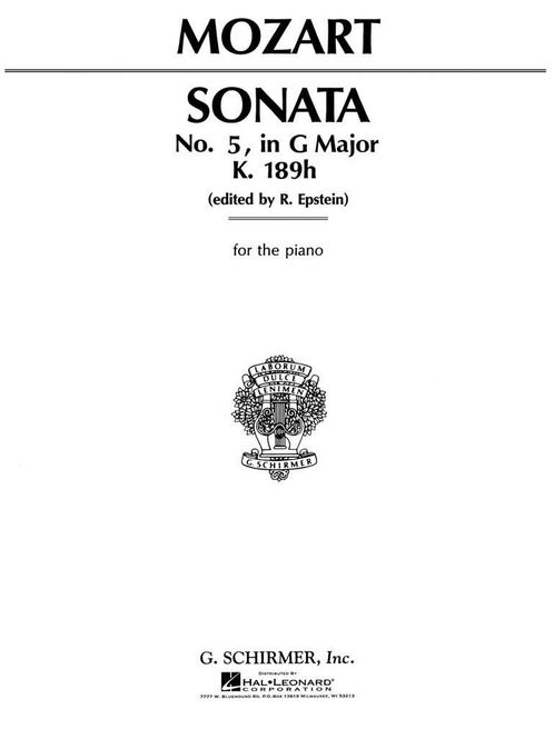 Hovedbilde Wolfgang Amadeus Mozart - Sonata No. 5 in G Major K189H/283