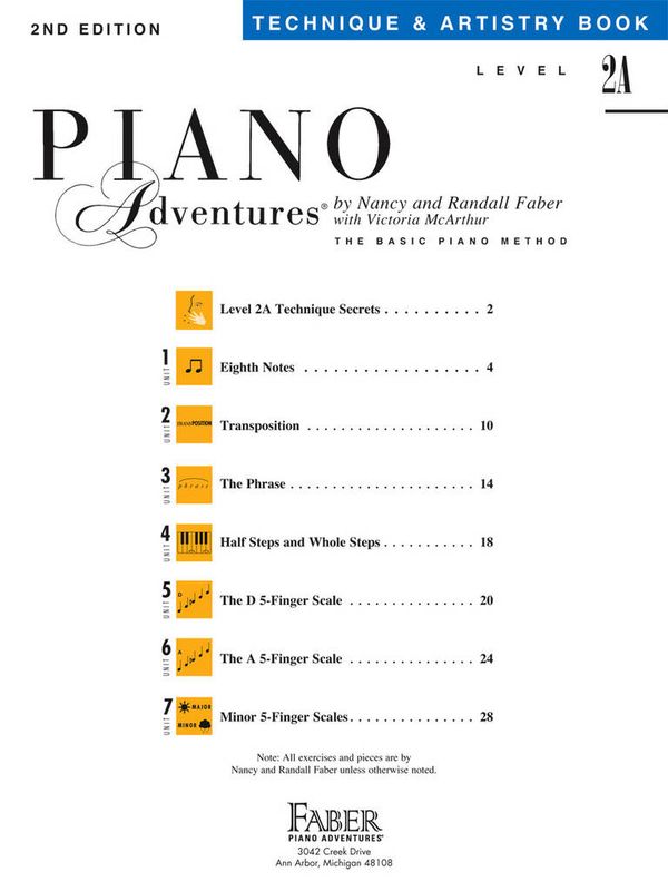 Piano Adventures Technique & Artistry Book Lev. 2A