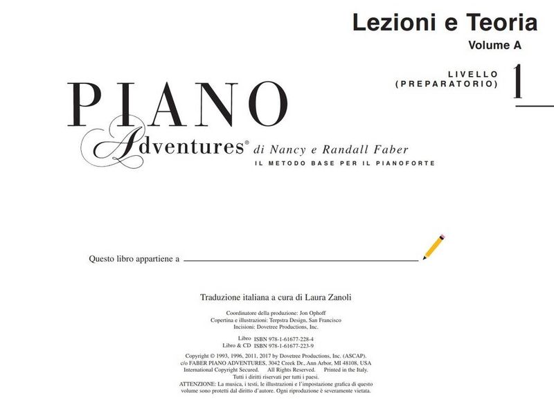 Piano Adventures: Lezioni & Teoria Livello 1 