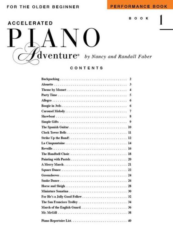 Piano Adventures for the Older Beginner Perf. Bk 1