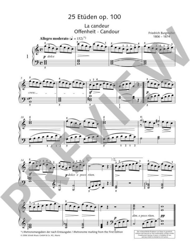 Friedrich Burgmüller - Etudes Opus 100