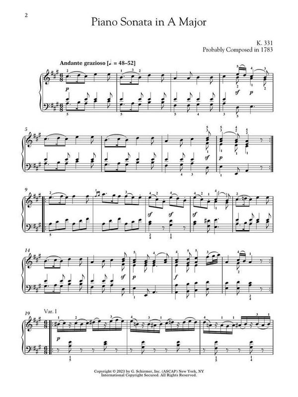 Wolfgang Amadeus Mozart - Piano Sonata in A Major, K.331