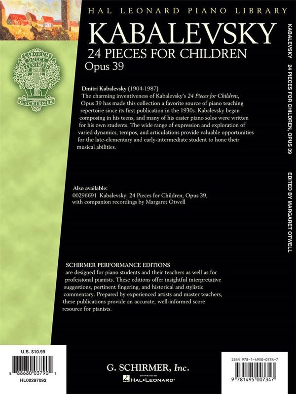 Dmitri Kabalevsky - Kabalevsky - 24 Pieces for Children, Opus 39