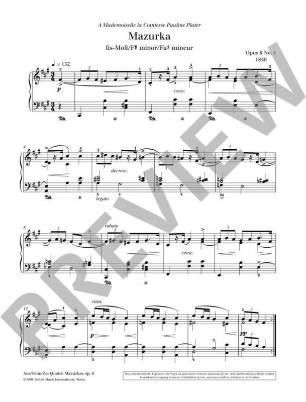 Frédéric Chopin - 20 Ausgewählte Mazurken