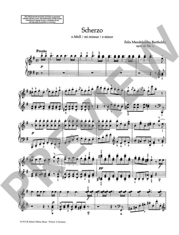 Felix Mendelssohn Bartholdy - Scherzo E Opus 16/2