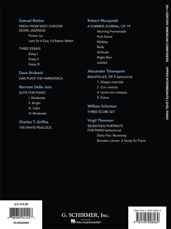 20th Century American Composers - Up Interm. Level