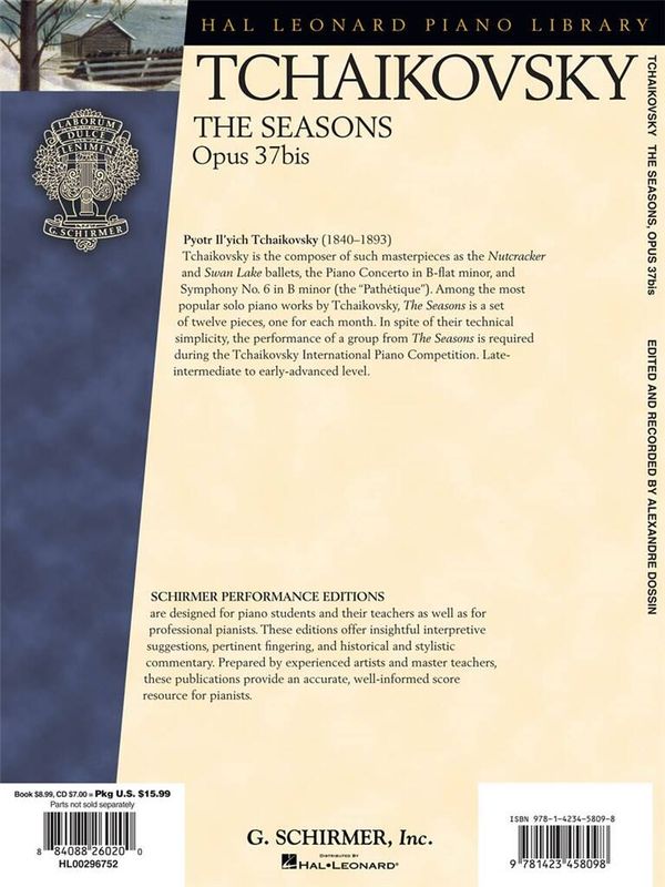 Pyotr Ilyich Tchaikovsky - The Seasons, OP. 37bis