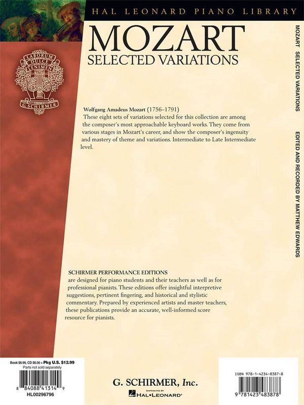 Wolfgang Amadeus Mozart - Mozart - Selected Variations