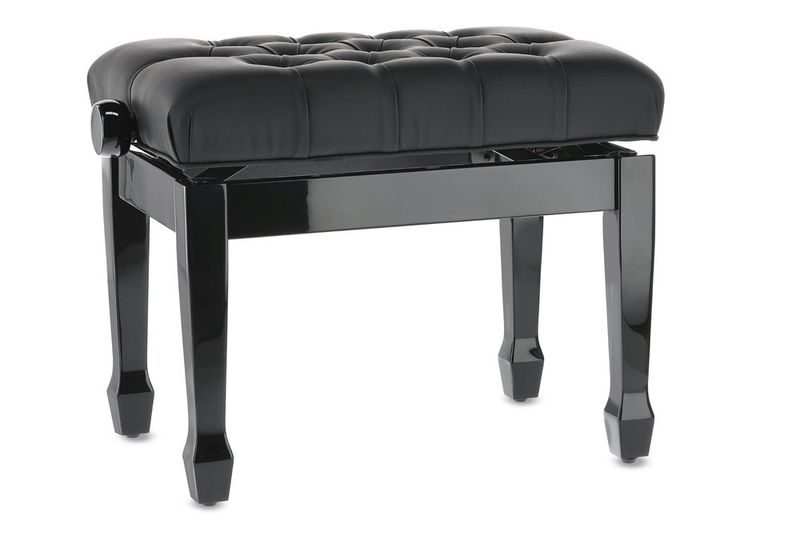 GEWA Piano bench Deluxe XL Black high gloss Black cover