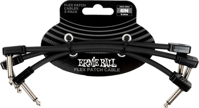 Hovedbilde Ernie Ball 6444 Flex Patch Cable Black 15cm 3-pack
