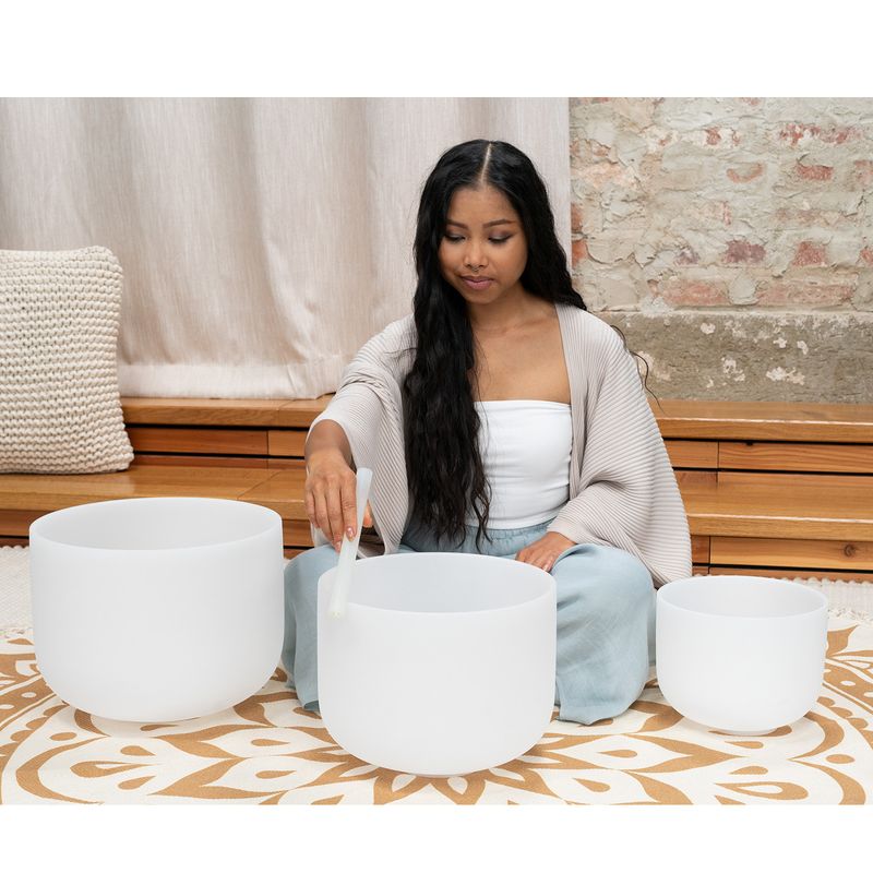 Meinl CSBSETAFC Crystal Singing Bowl Set, 9A/12F/14C