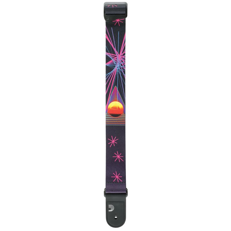 D'Addario 50RUN80 Axelband Polyester Woven 50mm - Neon Stars