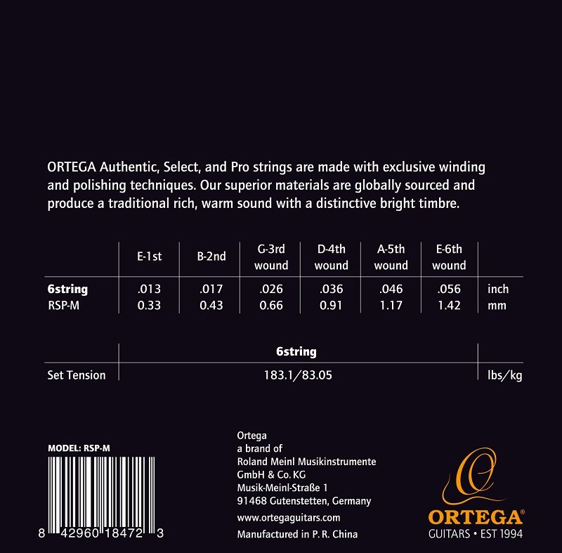 Ortega RSP-M Resonator Guitar strings, Coated Phosphor Bronze Medium