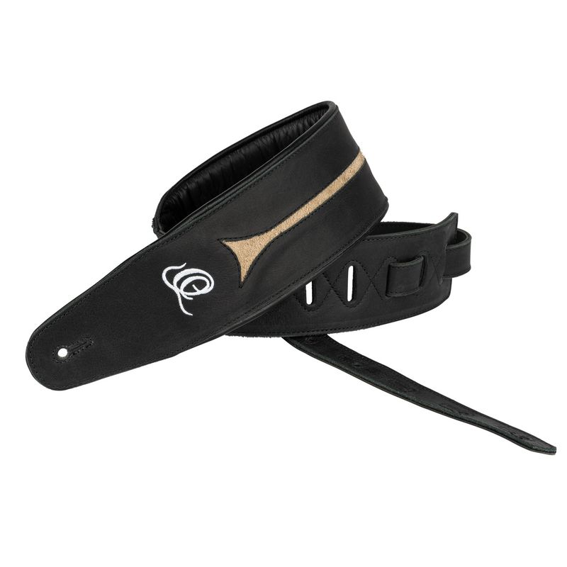 Ortega OSBS-2 Bass Leather strap, 90mm 3-layer - Vintage Ash