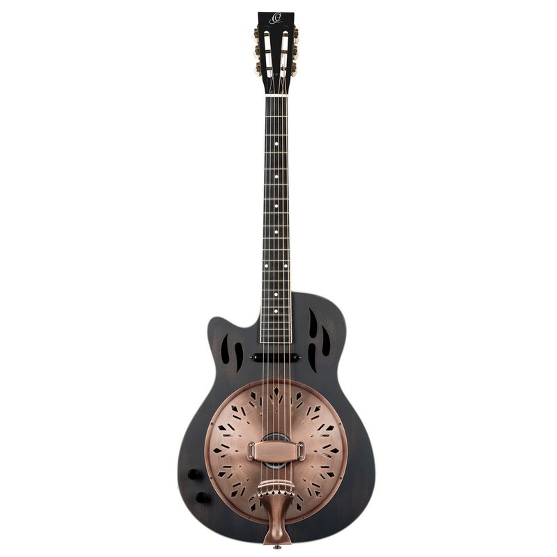 Ortega RRG40CE-DBK-L Resonator gitar Left Americana Series, Cutaway, Satin Black