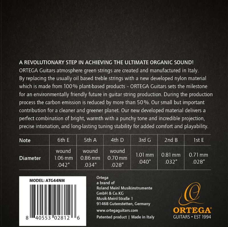 Ortega ATG44NM Strängset Classic Medium Atmosphere Green