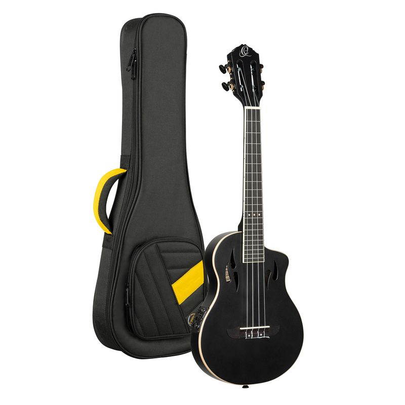 Ortega RTPS-U-SBK Tenor ukulele med mik, Tourplayer
