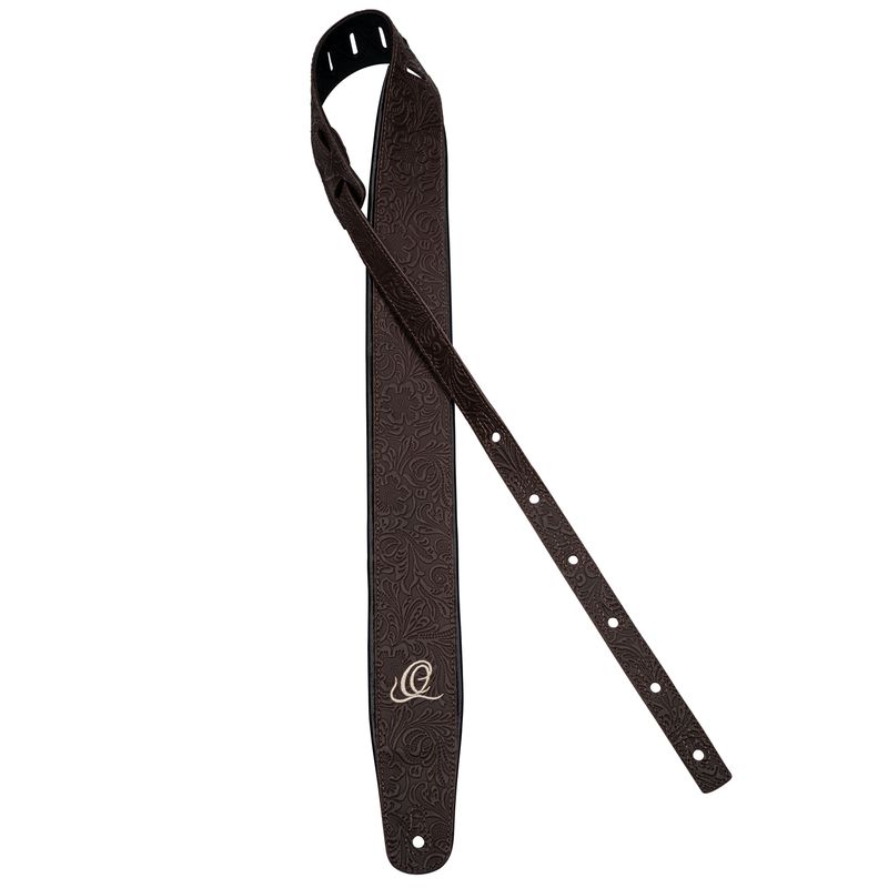 Ortega OSBY-2 Guitar Leather strap, 70mm 2-layer, Byzantine Cocoa