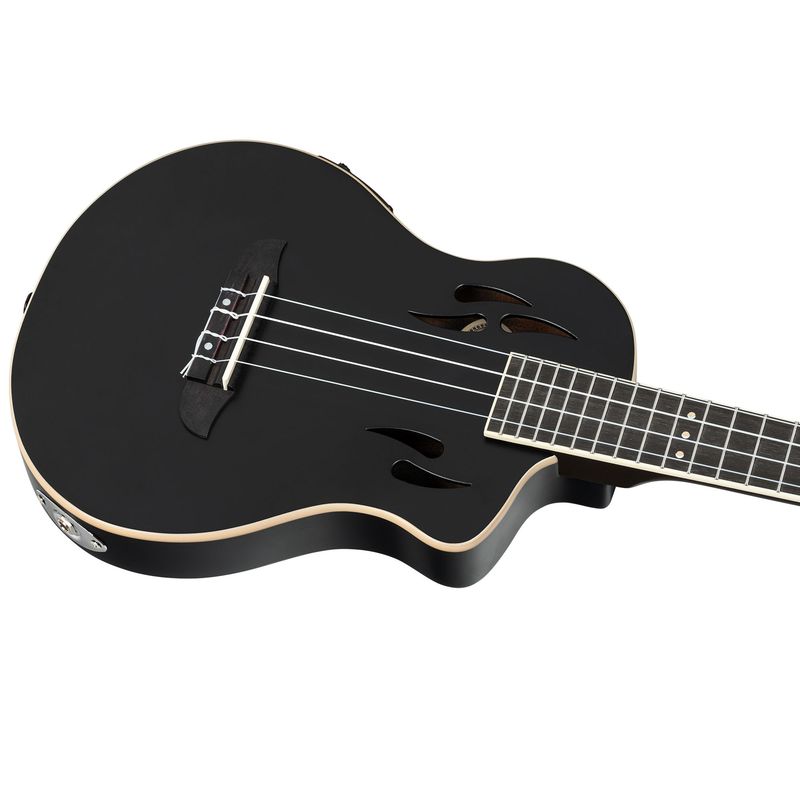 Ortega RTPS-U-SBK Tenor ukulele med mik, Tourplayer