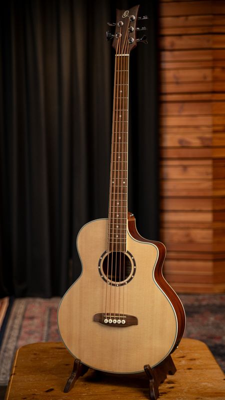 Ortega D7CE-5 5-strängad Akustisk bas med mik, Cutaway, Natural