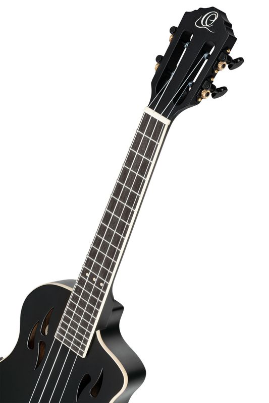 Ortega RTPS-U-SBK Tenor ukulele med mik, Tourplayer