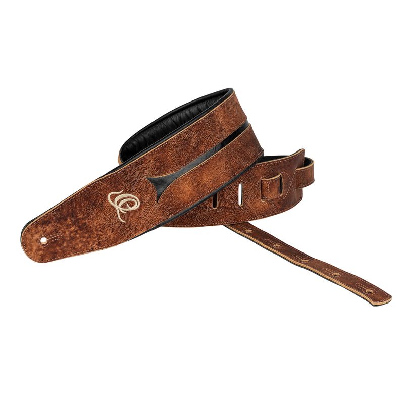 Ortega OSBS-1 Bass Leather strap, 90mm 3-layer - Chestnut Tree