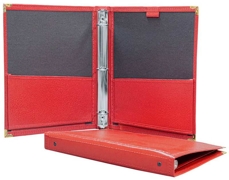 Deluxe Folio w/3-Ring Binder-Red Notemappe