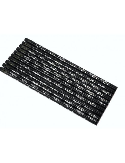 Hovedbilde Pencil g-clef black/silver 10 pcs / set