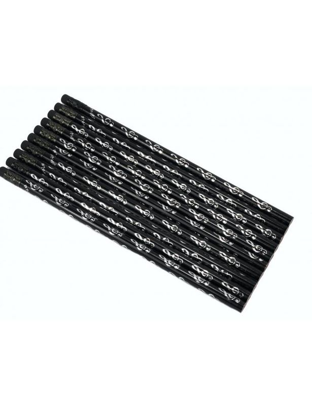 Pencil g-clef black/silver 10 pcs / set
