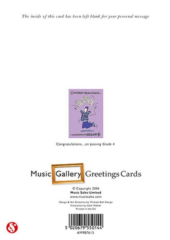 Music Gallery Congratulations Card - Grade 4 (Boy)