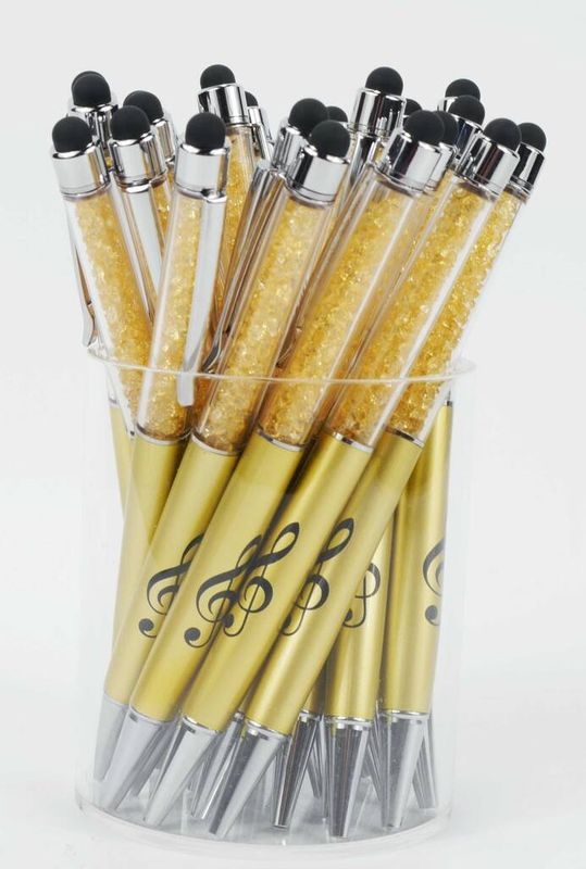 Stylus pen g-clef gold/crystal
