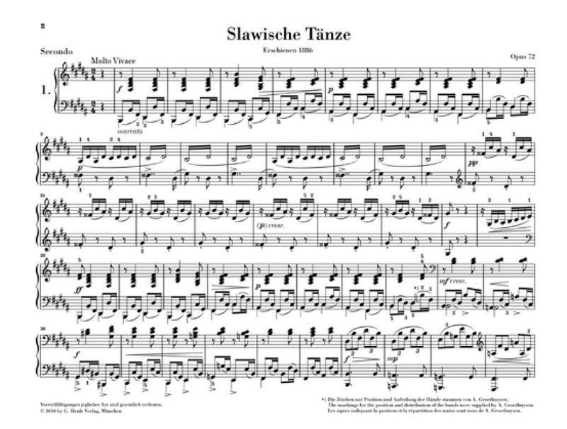 Antonín Dvořák - Slavonic Dances Op.72 - Piano Four-Hands