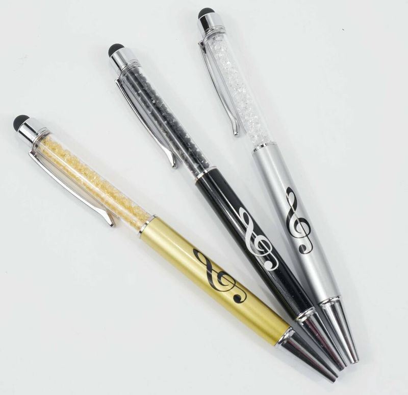 Stylus pen g-clef black/crystal