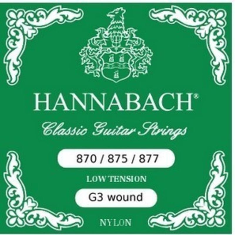 Hannabach Strings for classic guitar G/3 Nylon wound G3 KVS low