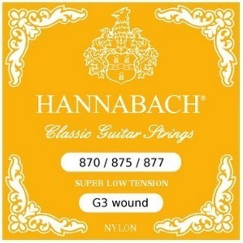 Hannabach Strings for classic guitar G/3 Nylon wound G3 Alu super low