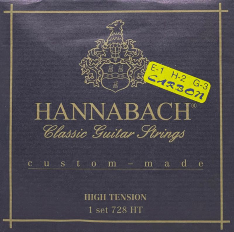 Hannabach Strings for classic guitar Series 728 Custom Made Carbon Set with carbon treble