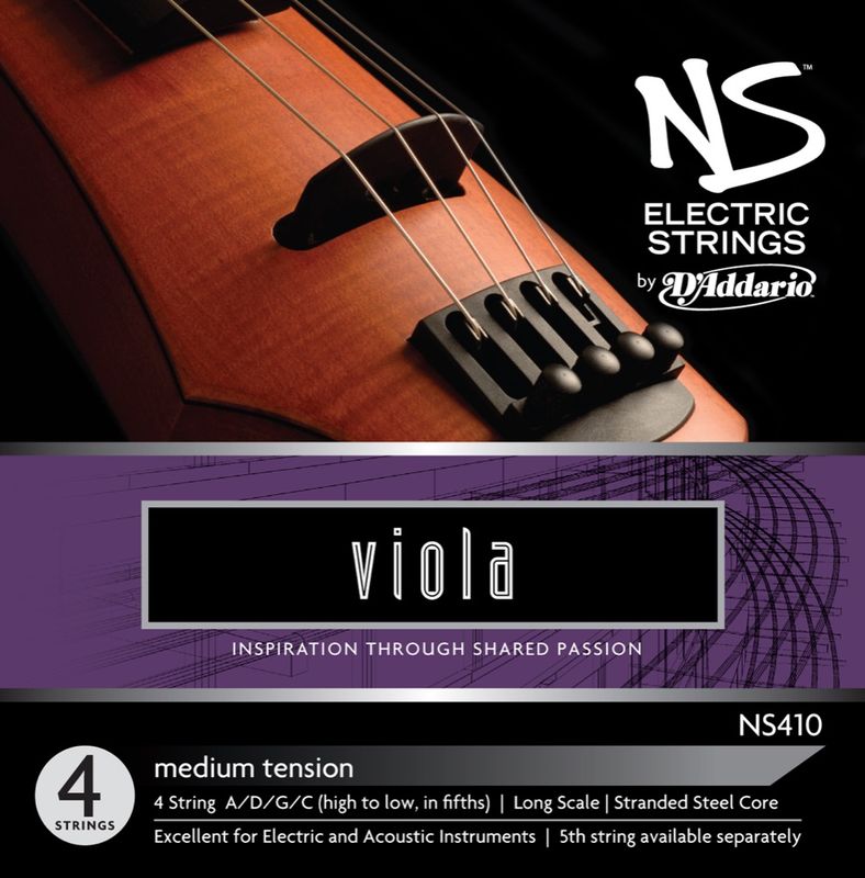 Daddario Orchestral NS410 NS Electric Viola Set Long /Medium Tension