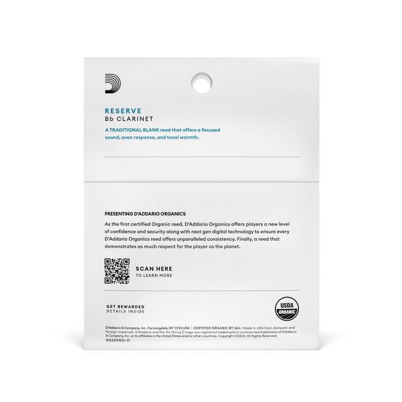 D'Addario ODCR0330 Org. Reserve Bb-klarinett 3-p 3.0
