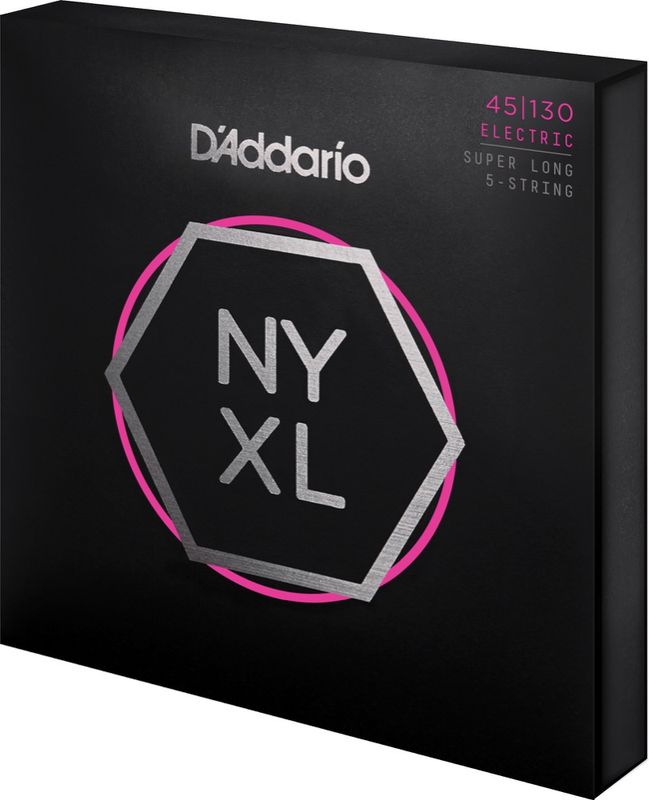 D'Addario NYXL45130SL Strängset Elbas NYXL Nickel Wound 045-130 5-str.Super Long