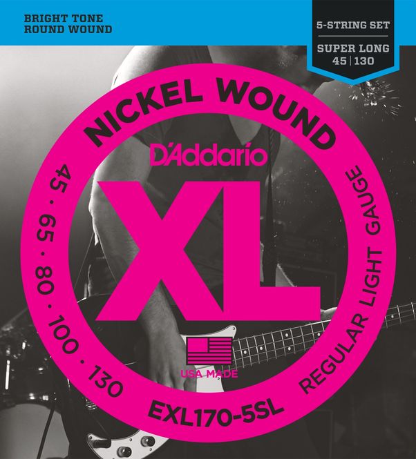 Hovedbilde D'Addario EXL170-5SL Strängset Elbas Nickel Wound ...