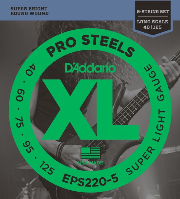 Hovedbilde D'Addario EPS220-5 Strängset Elbas Prosteels 040-125 (5-Strängset)