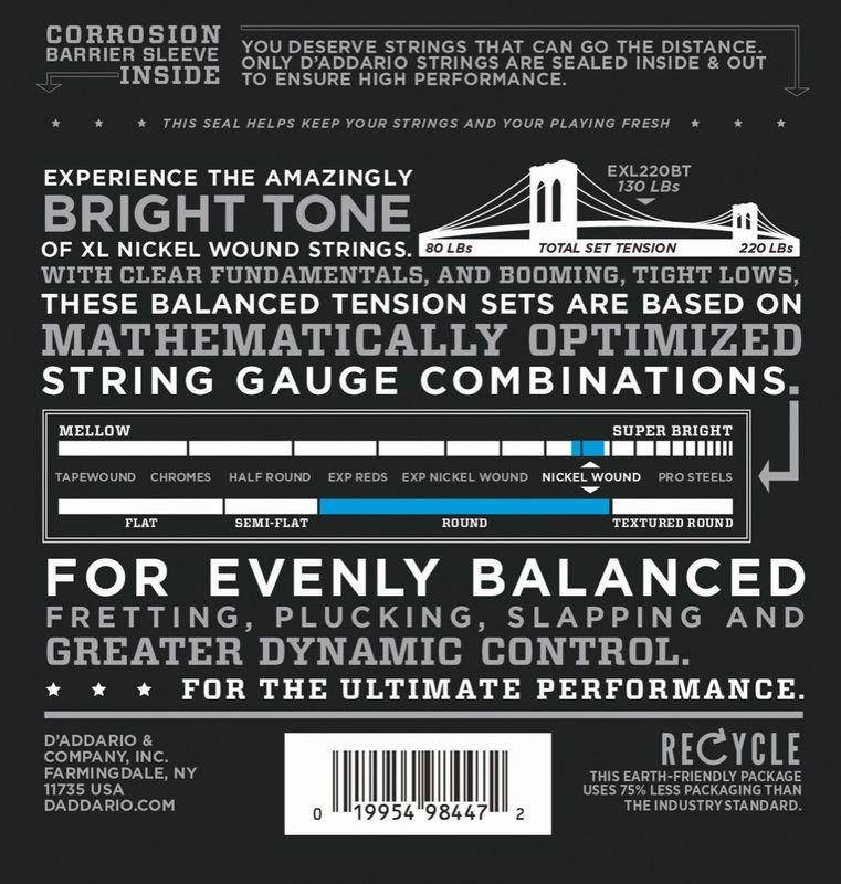 D'Addario EXL220BT Strängset Elbas Nickel Wound 040 - 095 (Balanced Tension)