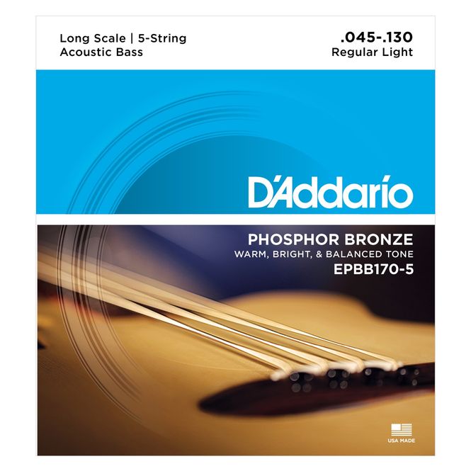 Hovedbilde D'Addario EPBB170-5 Strängset Akustisk Bas ...
